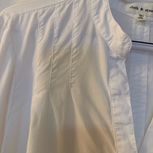 CLOTH & STONE White Popover Long Sleeve Blouse Size L - Picture 6 of 9